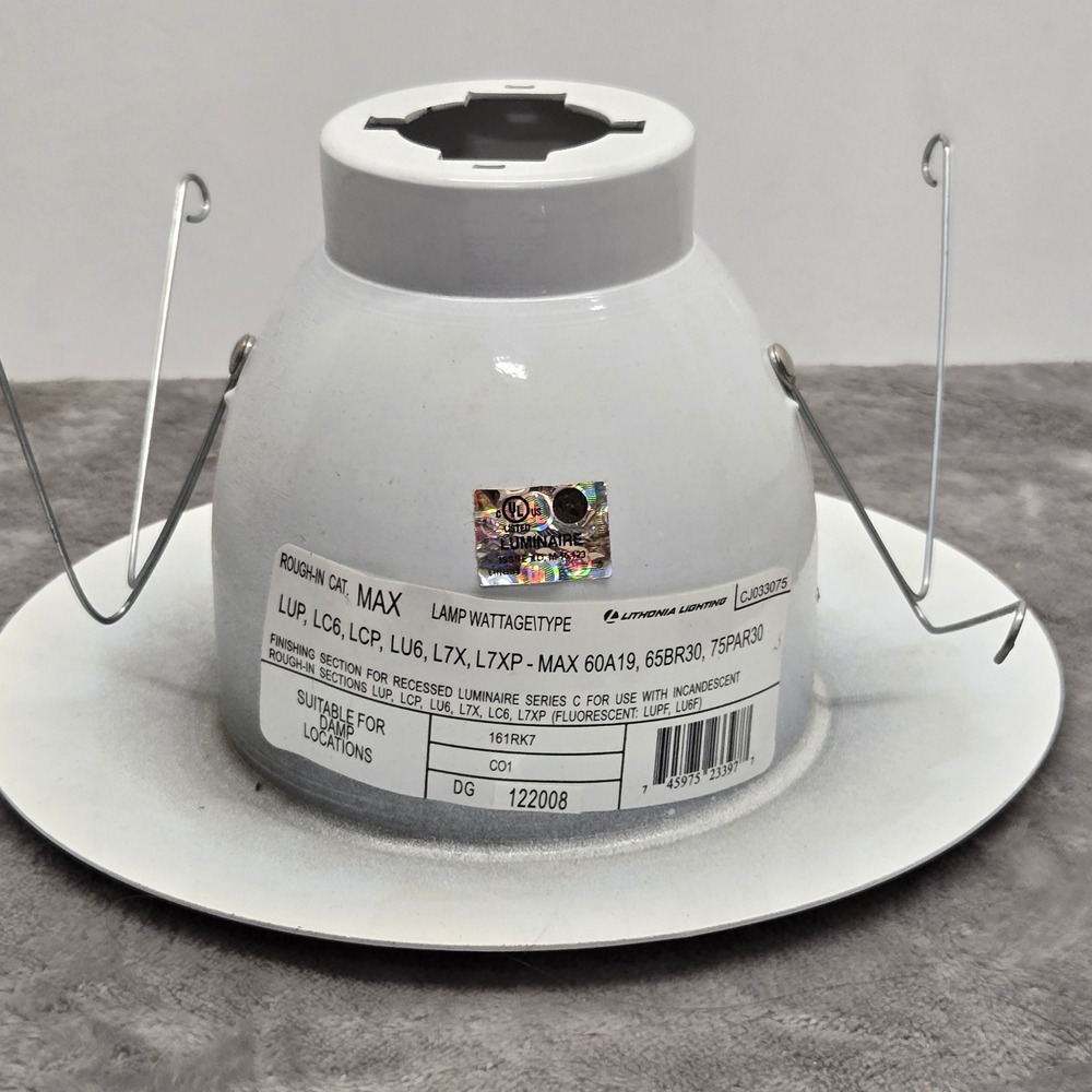 Lithonia Lighting 6 Inch Recessed White Open Trim 161RK7 for‎ L7X LC6 Series